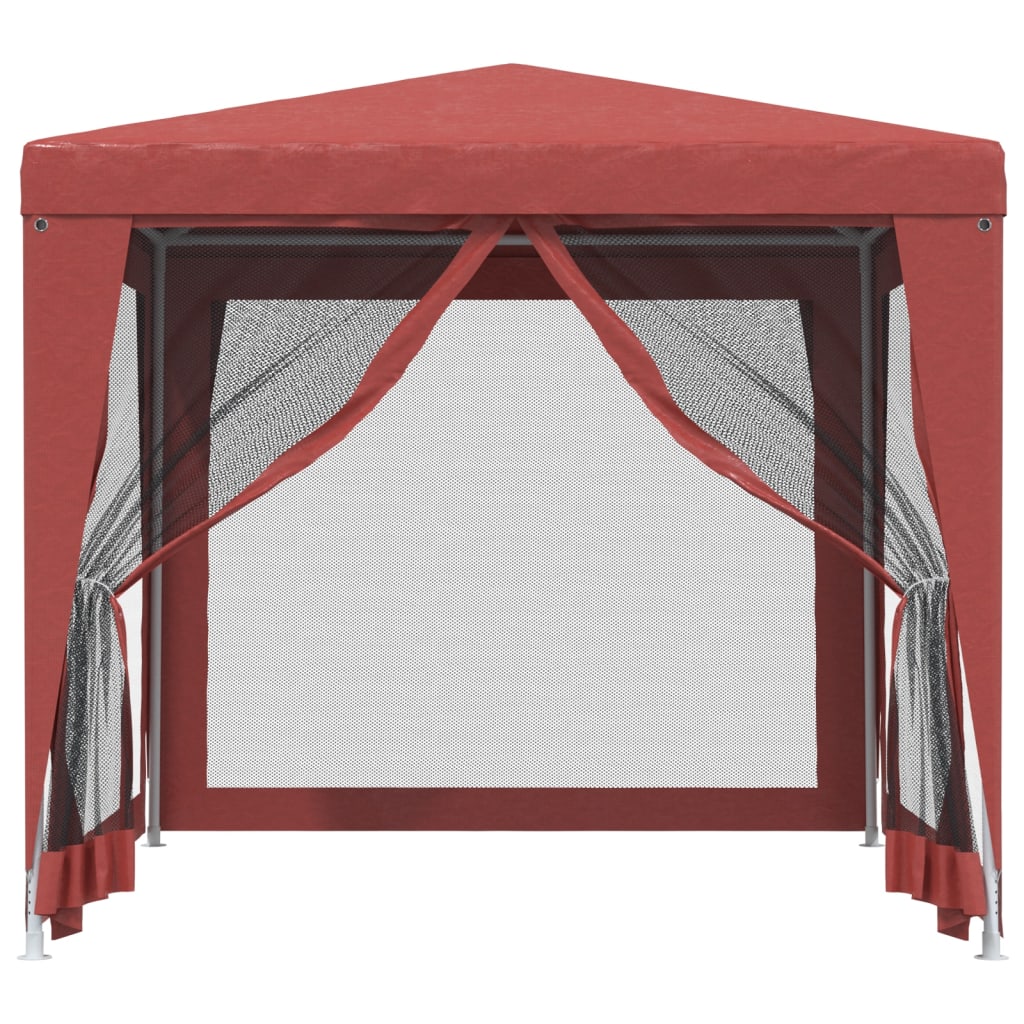vidaXL Tente de fête avec 4 parois latérales en maille Rouge 2.5x2.5 m