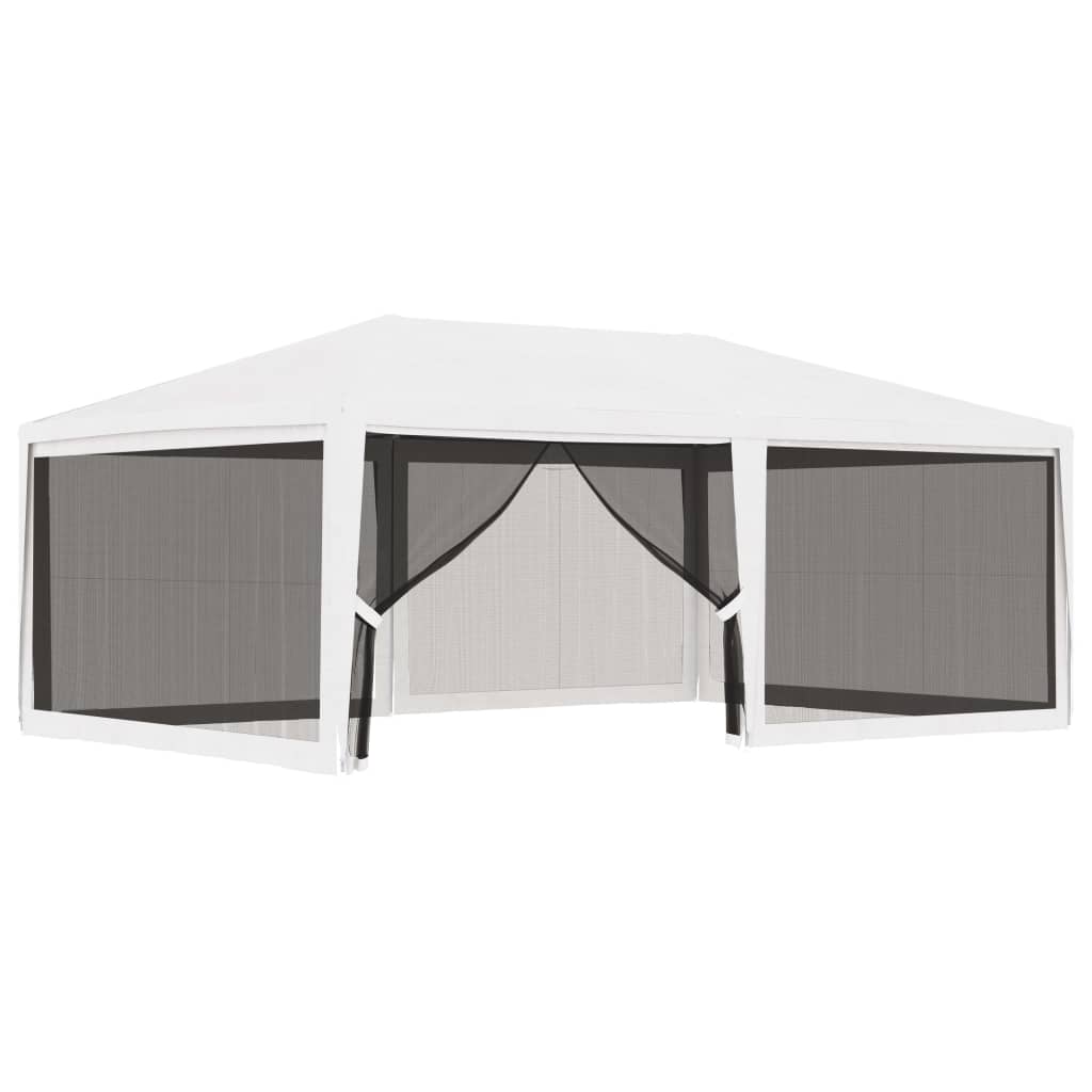 vidaXL Tente de réception avec 4 parois latérales en maille 4x6m Blanc