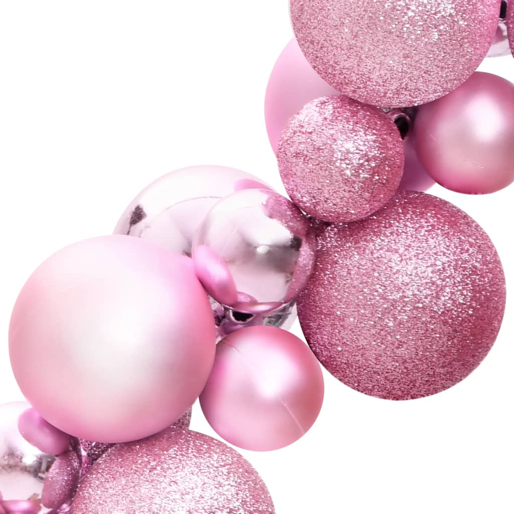 vidaXL Guirlande de Noël avec boules rose 175 cm polystyrène