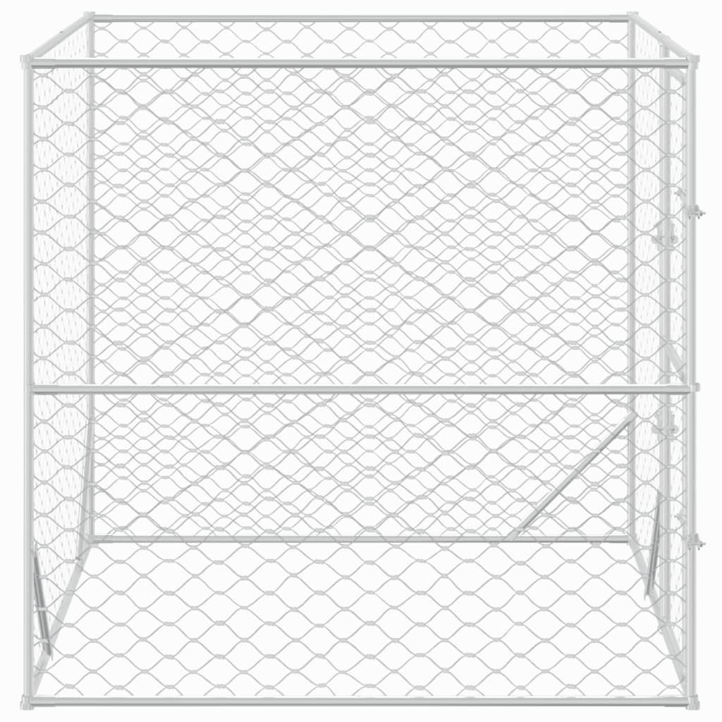 vidaXL Chenil d'extérieur pour chiens argenté 2x2x2 m acier galvanisé