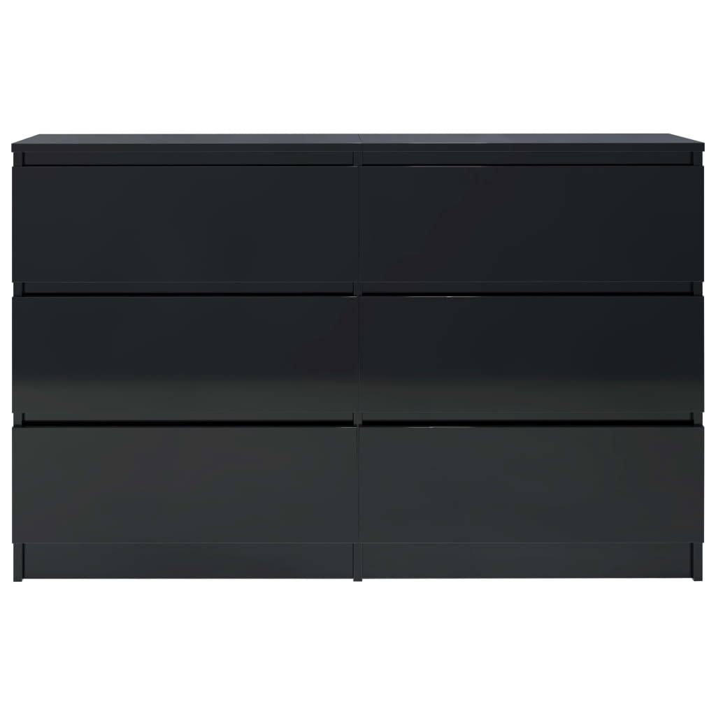 vidaXL Buffet Noir brillant 120 x 35 x 76 cm Aggloméré