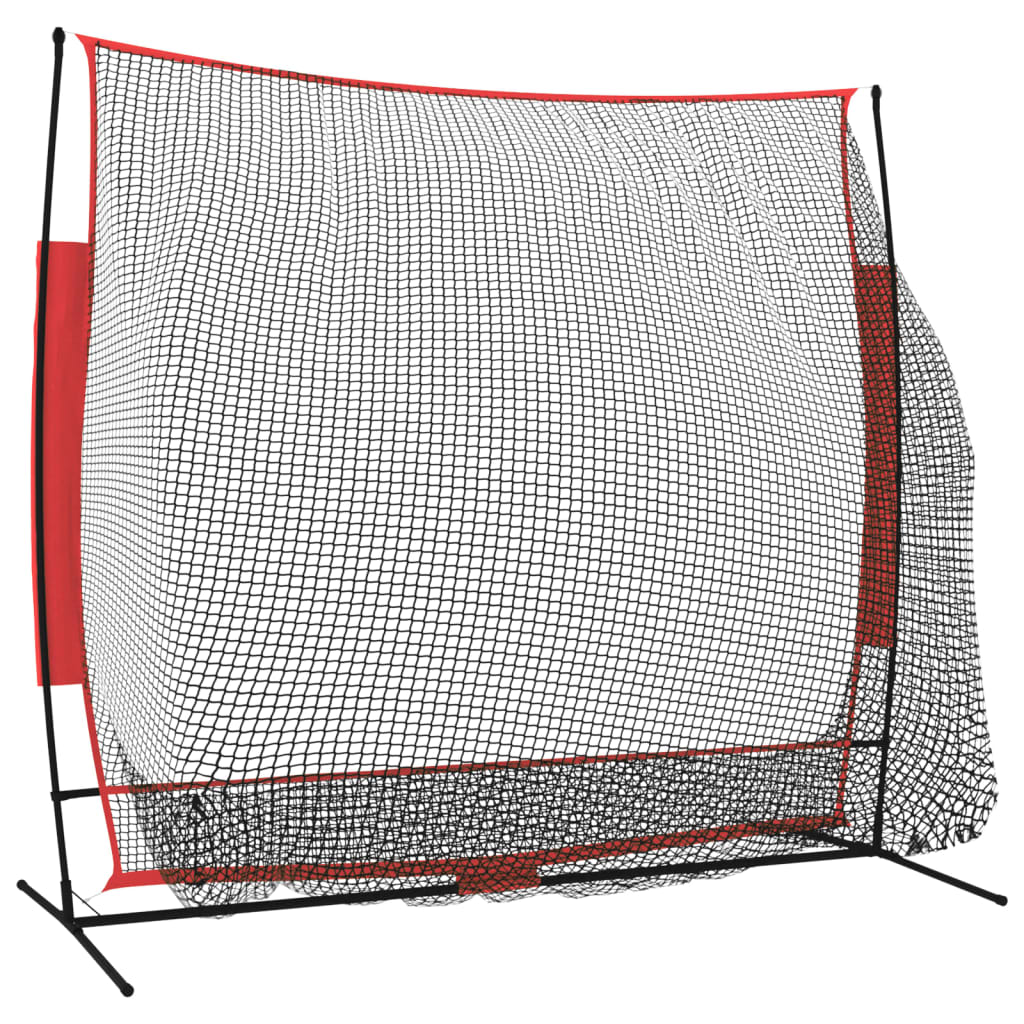 vidaXL Filet de baseball portable noir/rouge 215x107x216 cm polyester