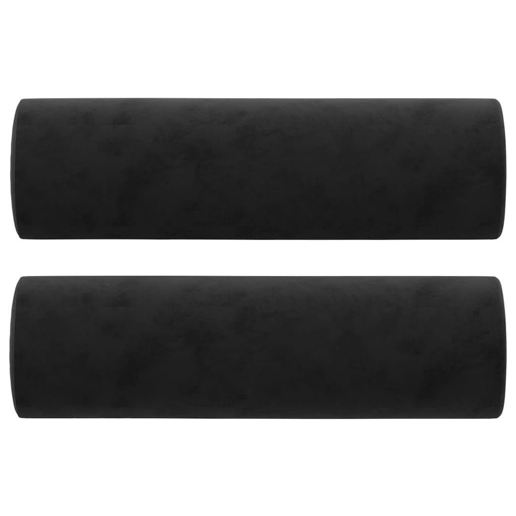 vidaXL Canapé 2 places avec oreillers décoratifs noir 120 cm velours