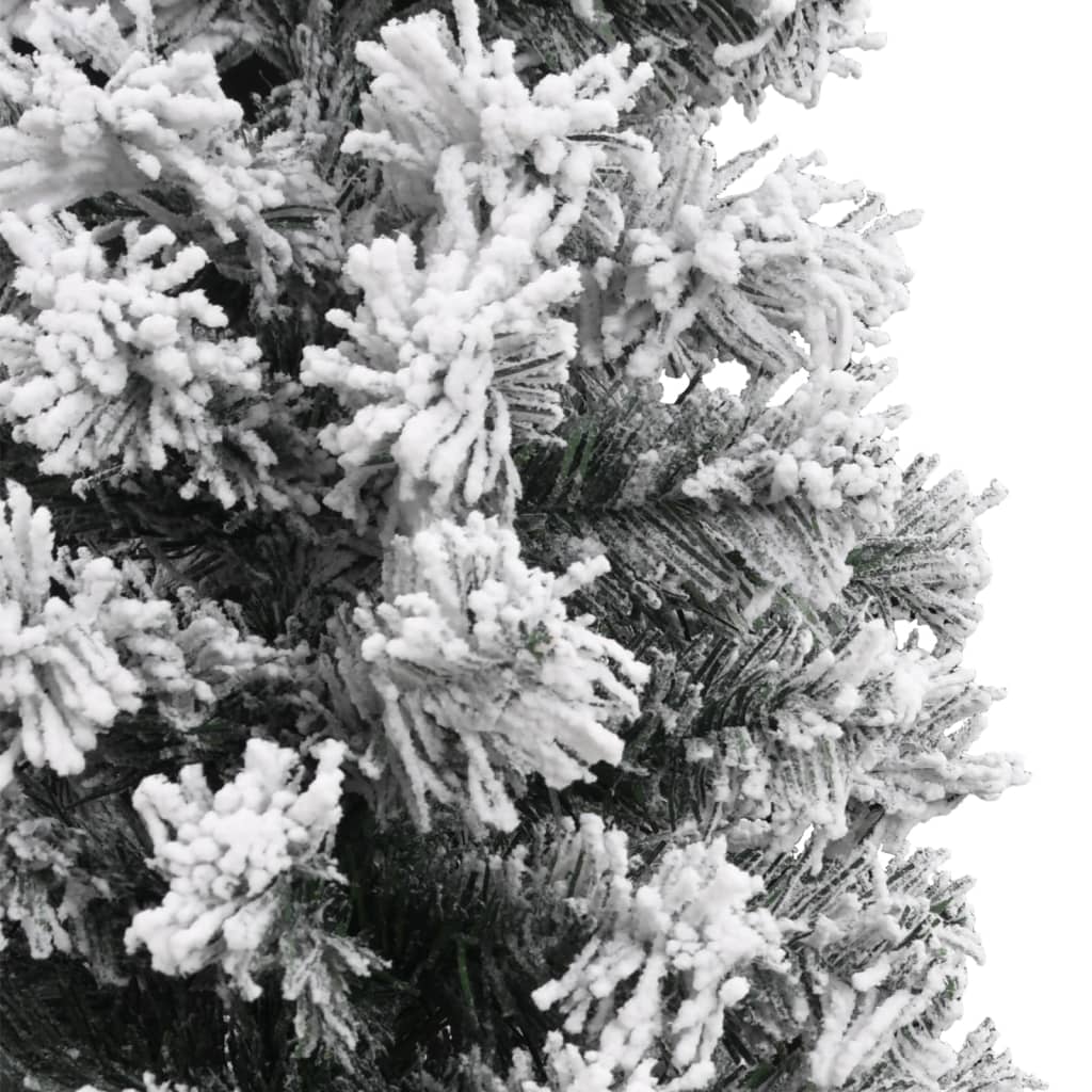 vidaXL Sapin de Noël artificiel mince flocon de neige Vert 120 cm PVC
