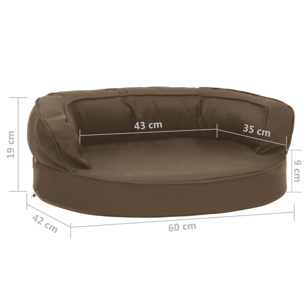 vidaXL Matelas de lit ergonomique pour chien 60x42 cm Aspect de lin