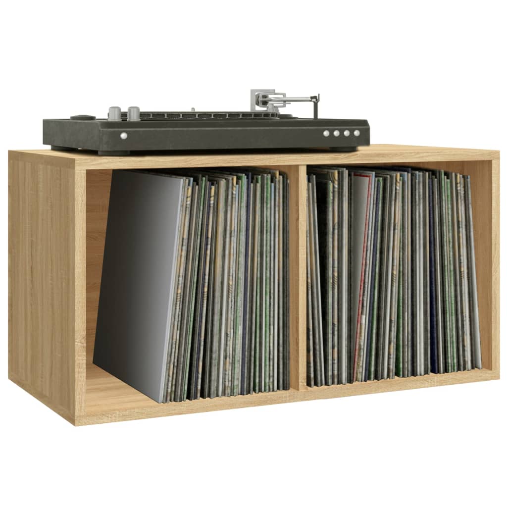 Vidaxl boîte de rangement de vinyles chêne sonoma 71x34x36 cm 800120 -  Conforama