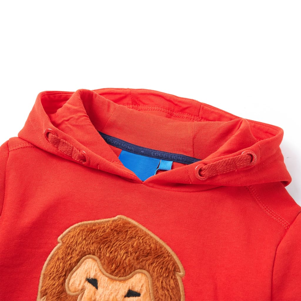 Sweatshirt à capuche pour enfants rouge 92