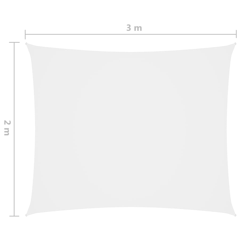 vidaXL Voile de parasol tissu oxford rectangulaire 2x3 m blanc