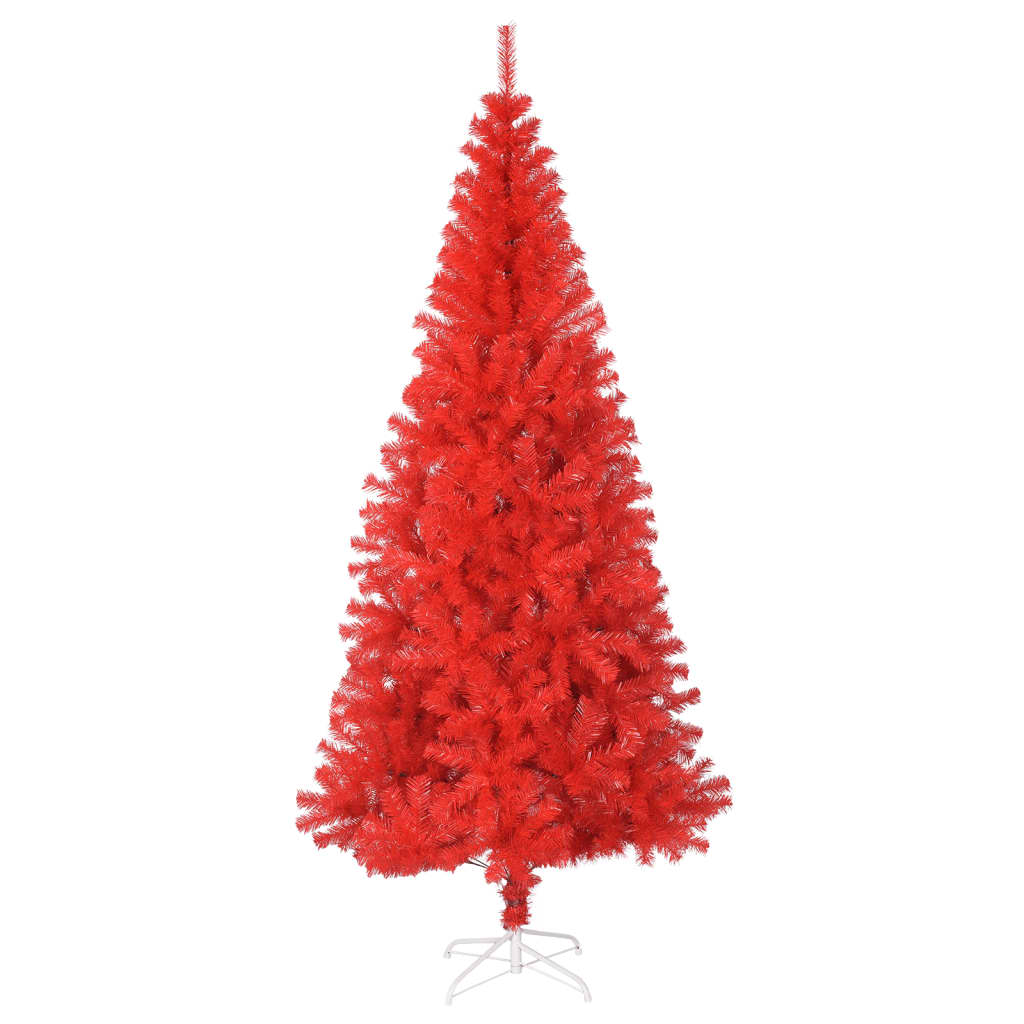 vidaXL Sapin de Noël artificiel avec support Rouge 240 cm PVC