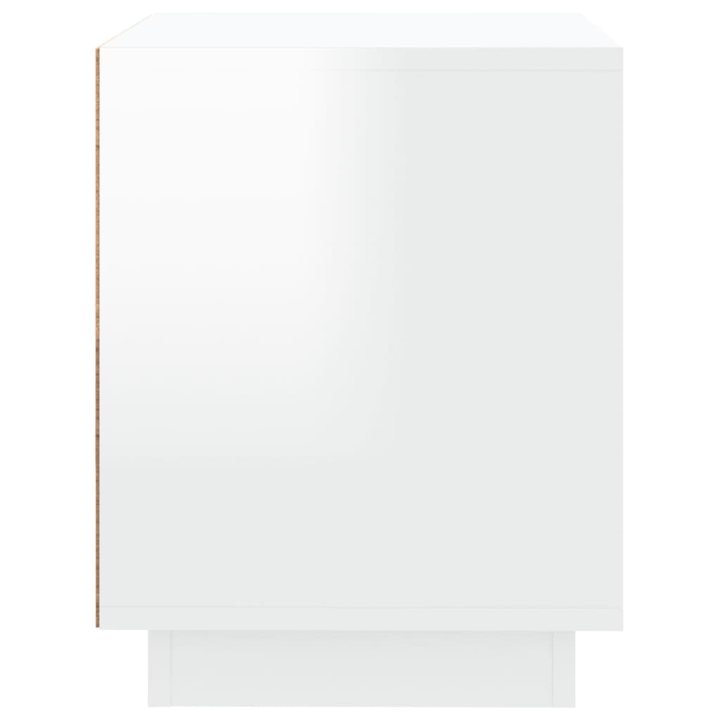 vidaXL Tables de chevet 2pcs blanc brillant 44x35x45cm bois ingénierie