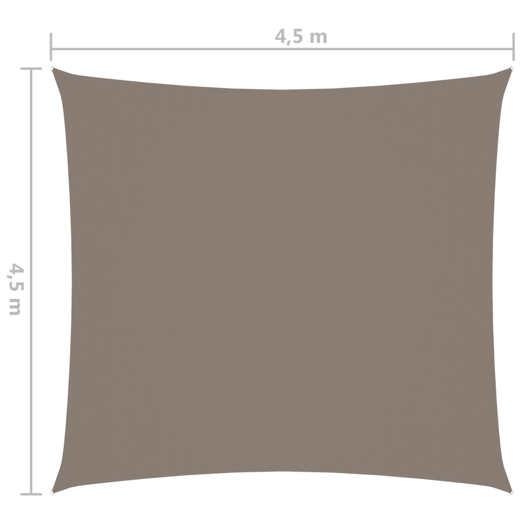 vidaXL Voile de parasol tissu oxford carré 4,5x4,5 m taupe