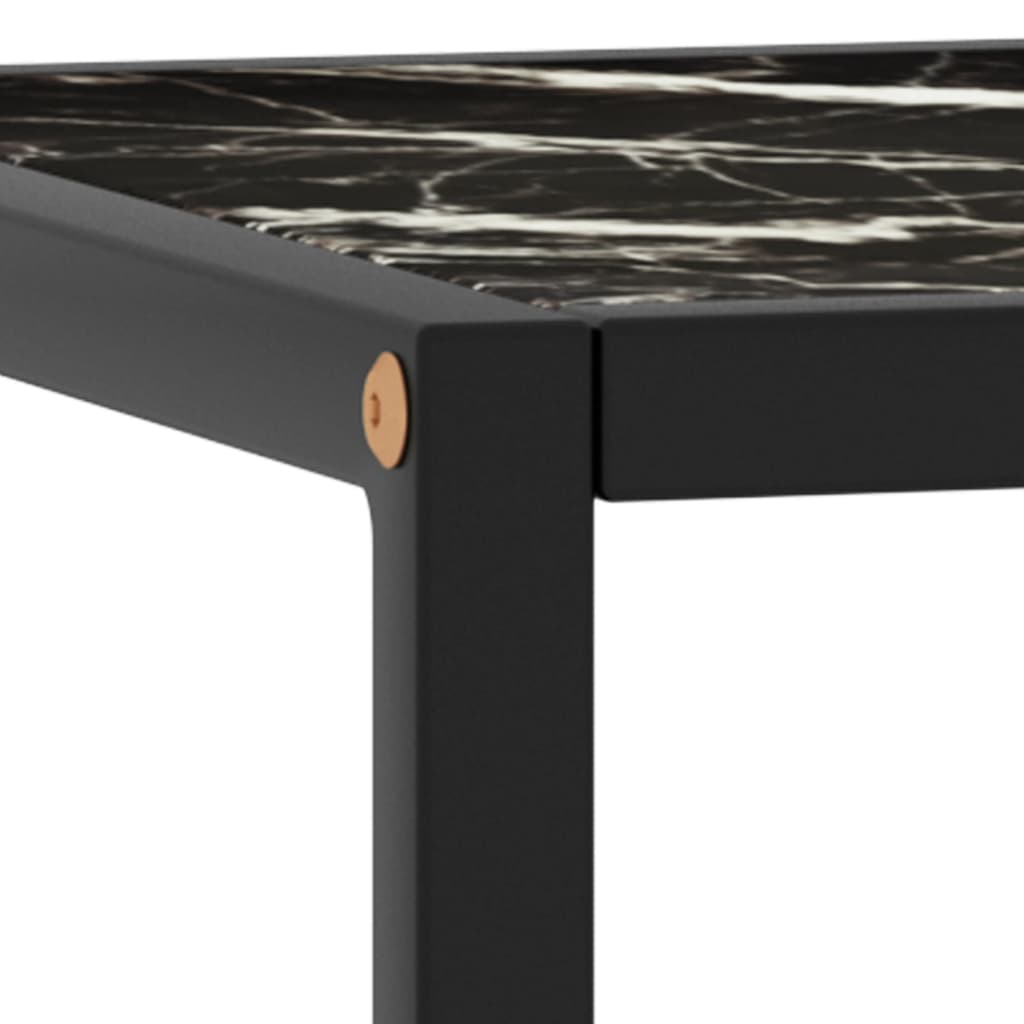 vidaXL Table basse Noir avec verre marbre noir 90x90x50 cm