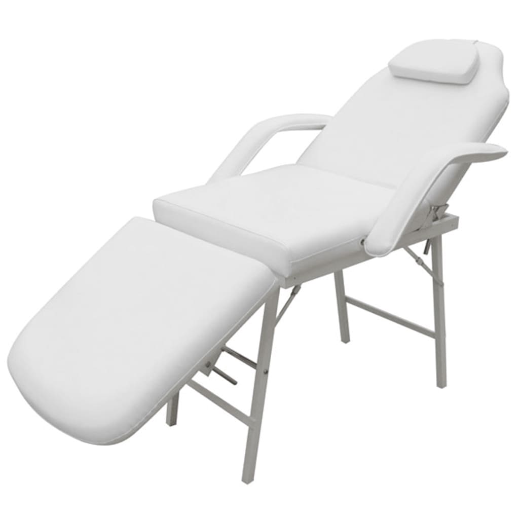 vidaXL Fauteuil de massage pour traitement facial Simili-cuir Blanc