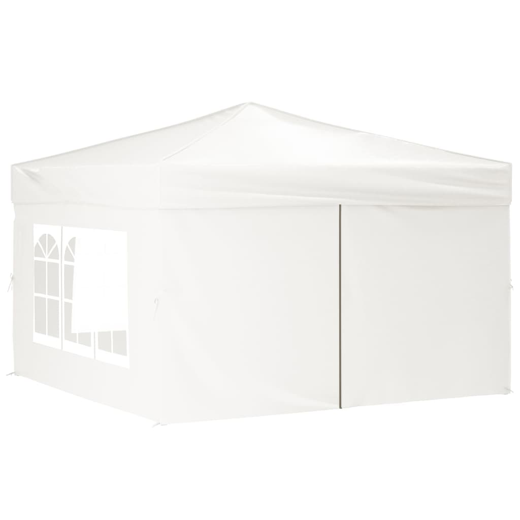 vidaXL Tente de réception pliable avec parois Blanc 3x3 m