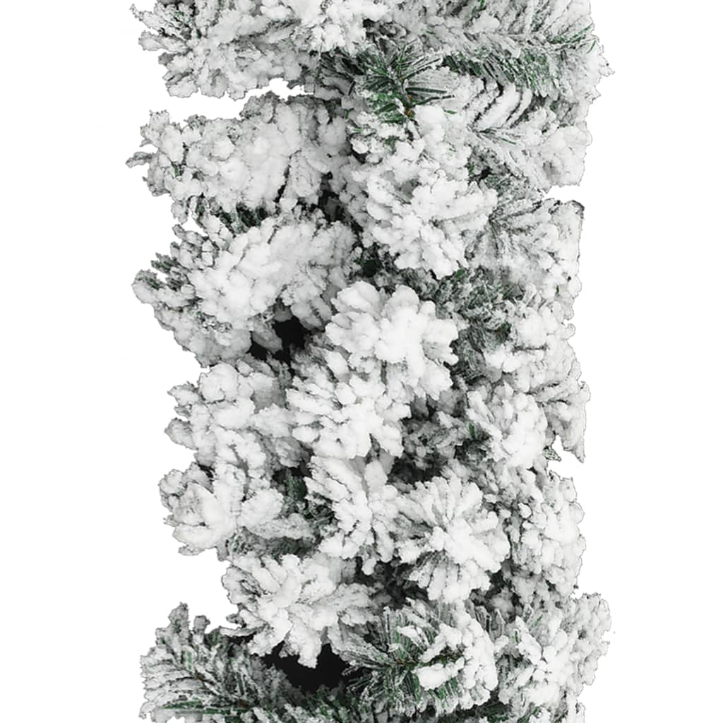 vidaXL Guirlande de Noël avec LED et neige floquée Vert 10 m PVC