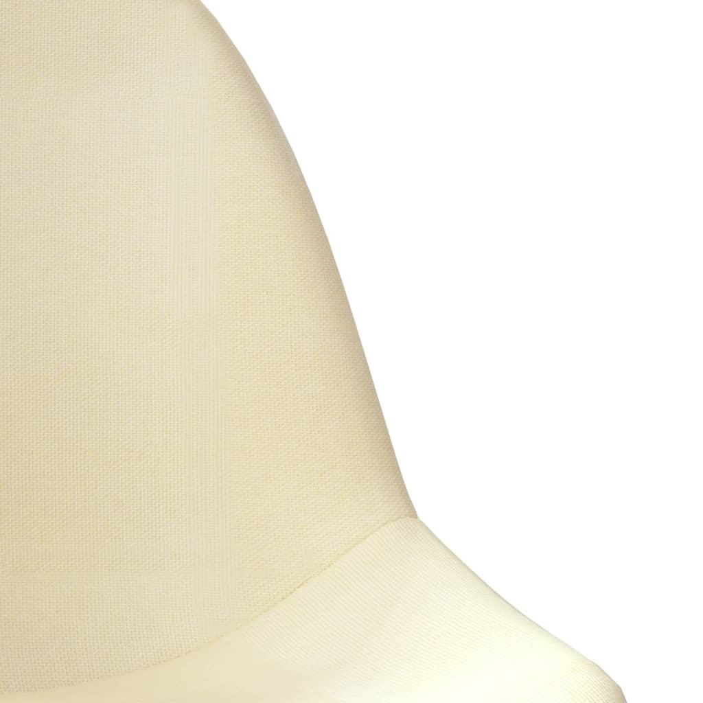 vidaXL Chaises pivotantes de salle à manger 6 pcs Crème Tissu