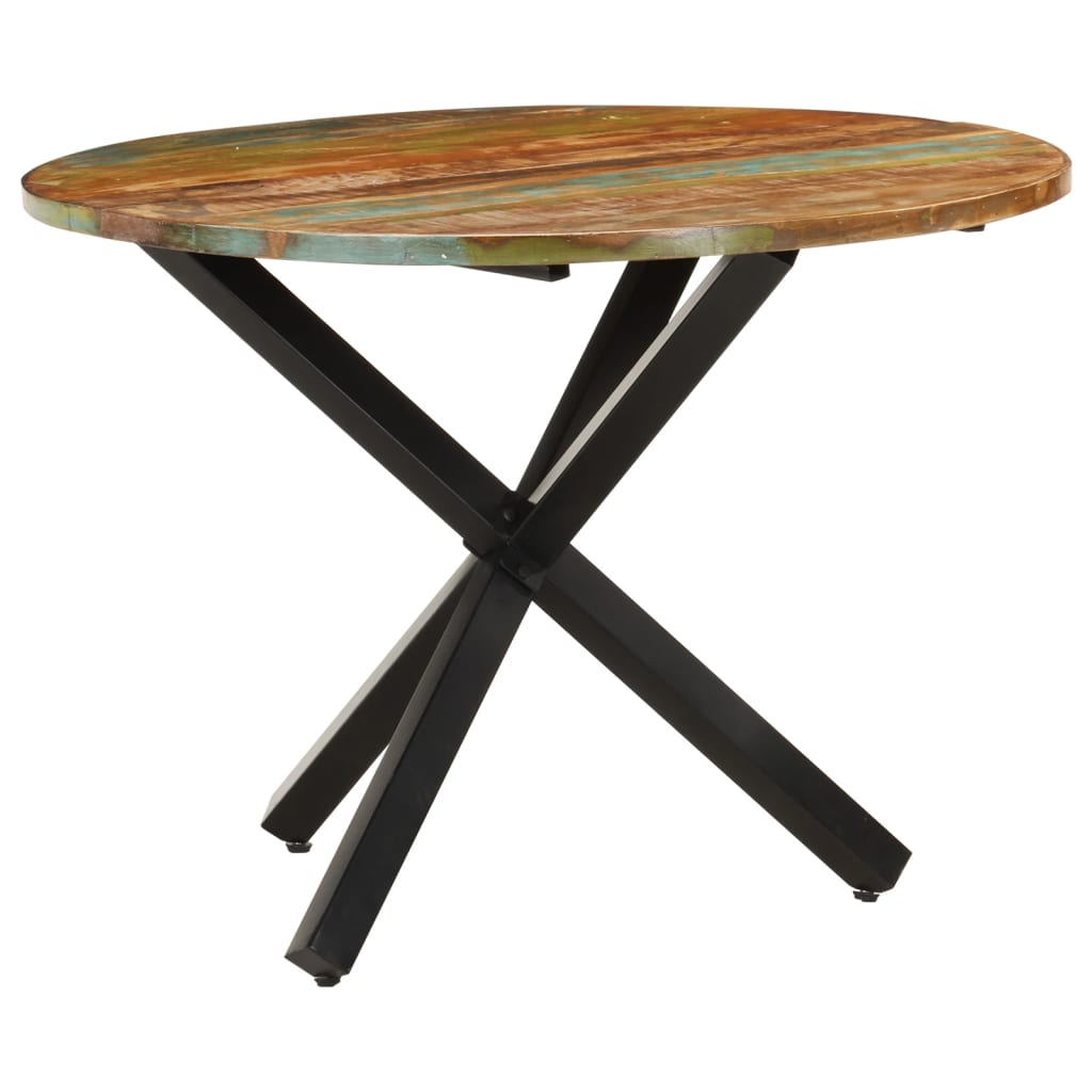 vidaXL Table à dîner ronde 100x100x75 cm Bois de récupération massif