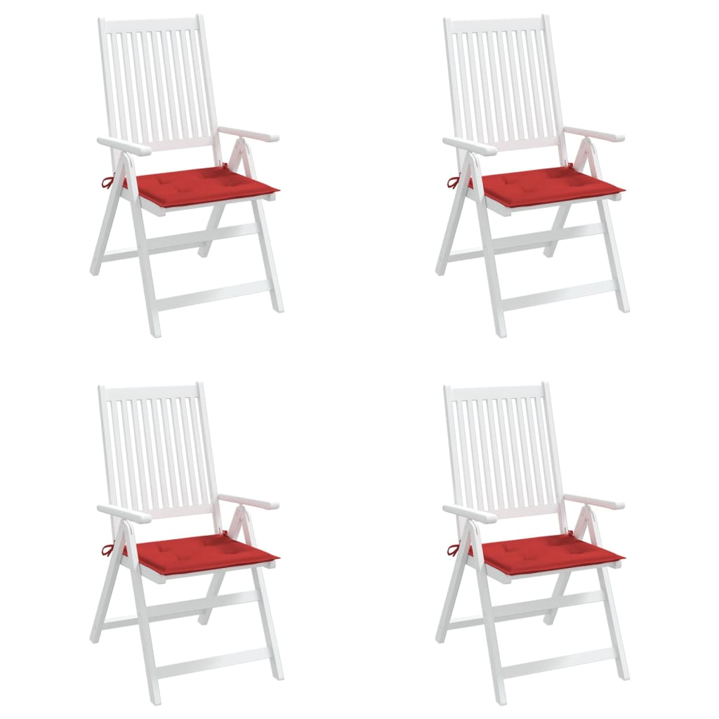 vidaXL Coussins de chaise de jardin 4 pcs rouge 40x40x3cm tissu oxford
