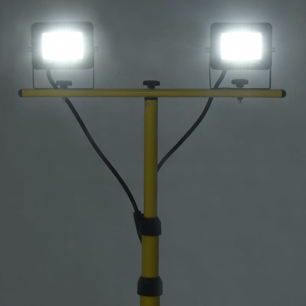 vidaXL Projecteur à LED avec trépied 2x20 W Blanc froid