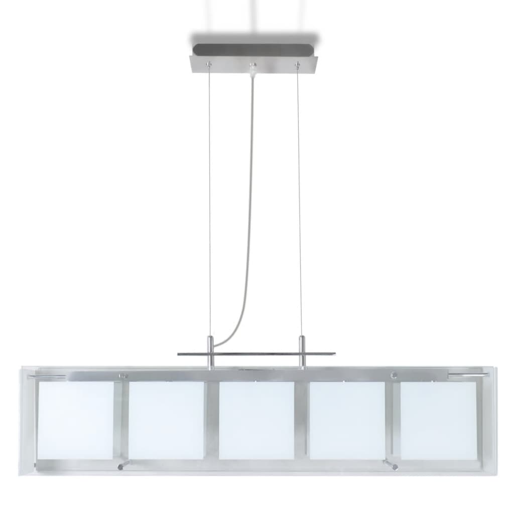 Lampe suspendue pour salle à manger en verre 5 x E14