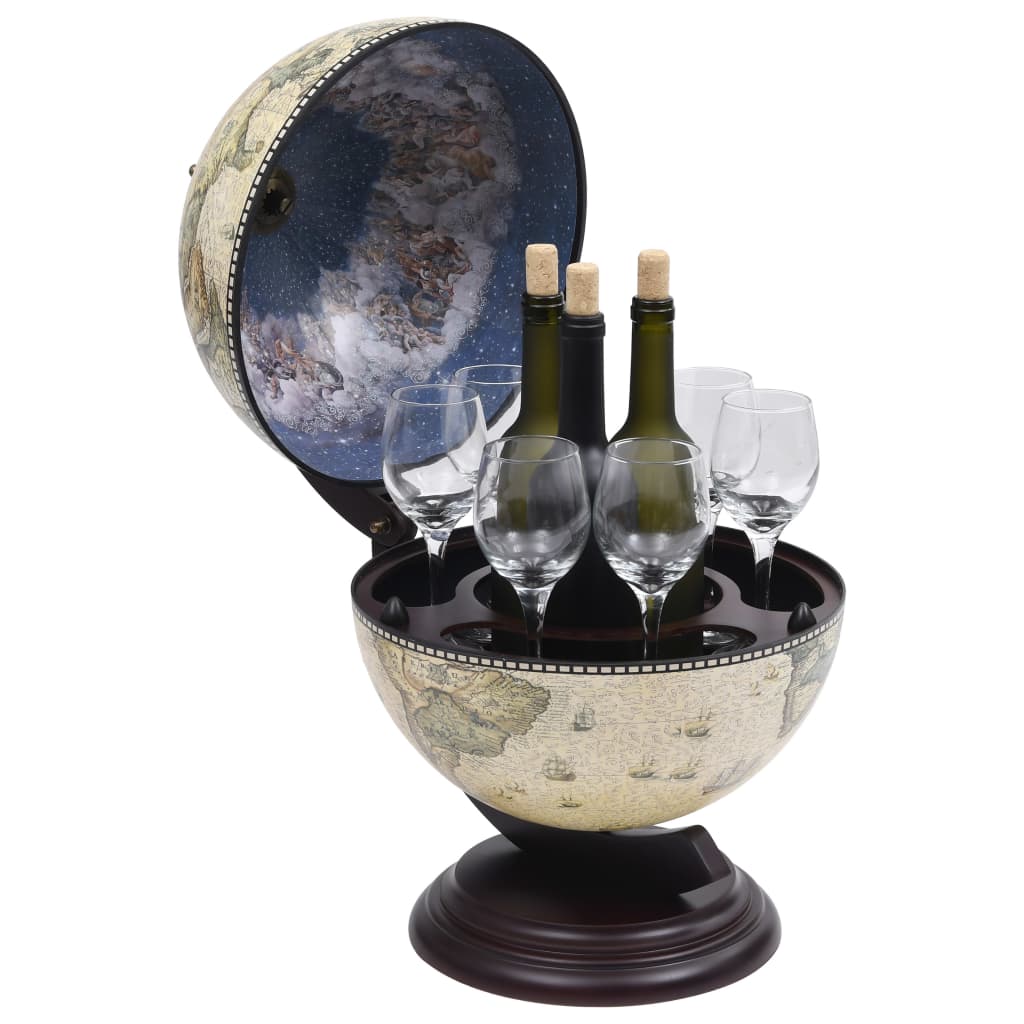 vidaXL Support de vin globe de dessus de table Bois d'eucalyptus Vert