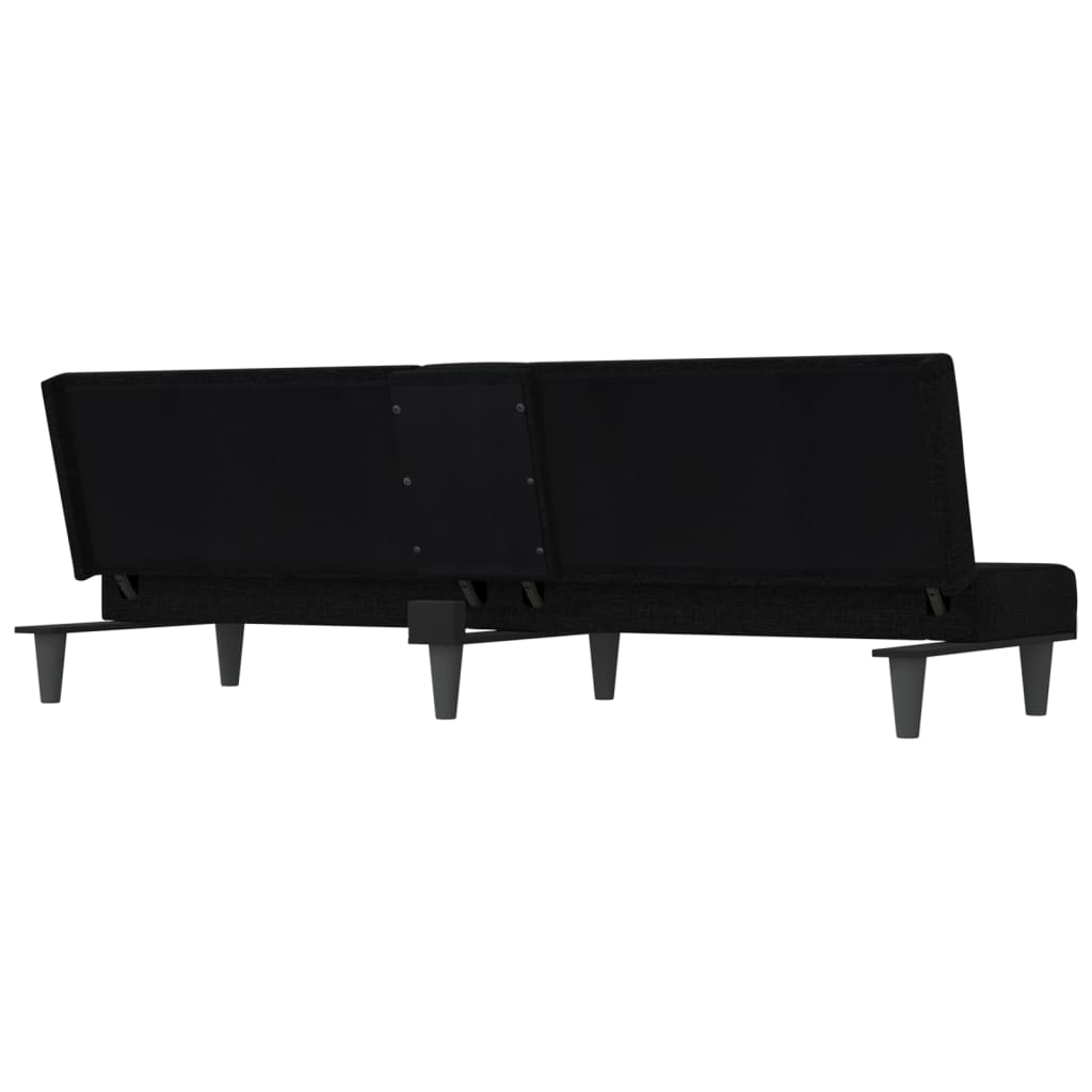 vidaXL Canapé-lit avec porte-gobelets noir tissu