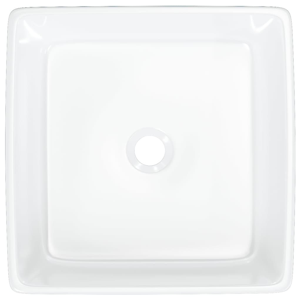 vidaXL Lavabo blanc 37x37x13 cm céramique carré