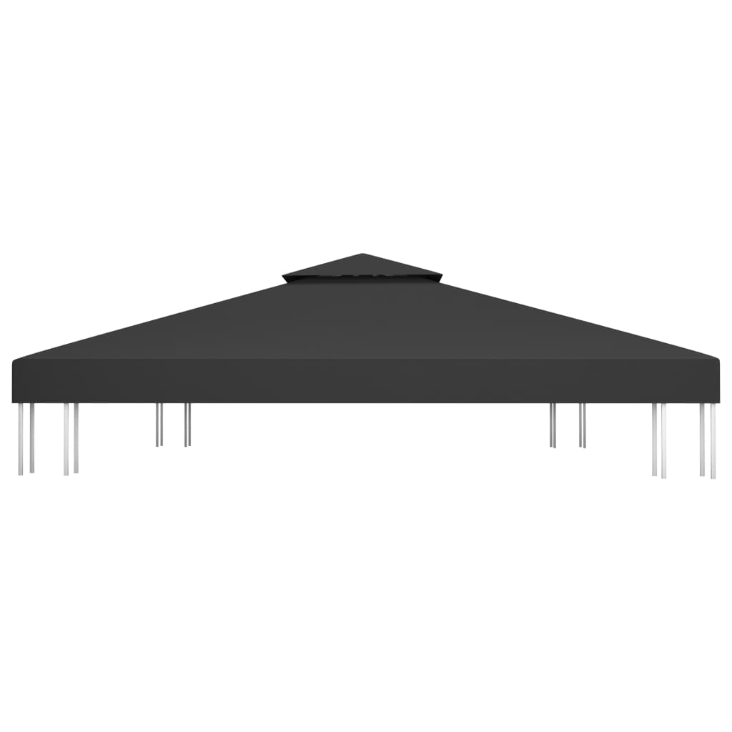vidaXL Toile de toit de belvédère 2 niveaux 310 g/m² 4x3 m Noir