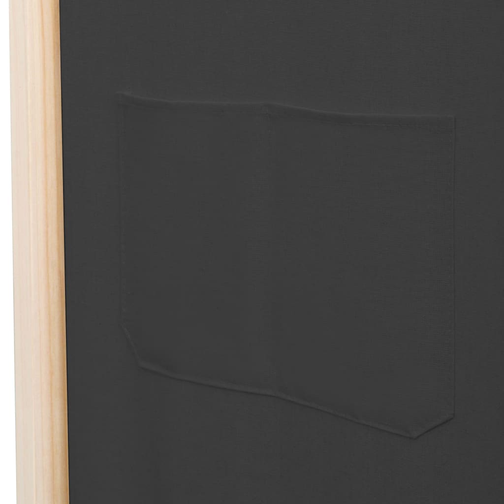 vidaXL Cloison de séparation 6 panneaux Gris 240 x 170 x 4 cm Tissu