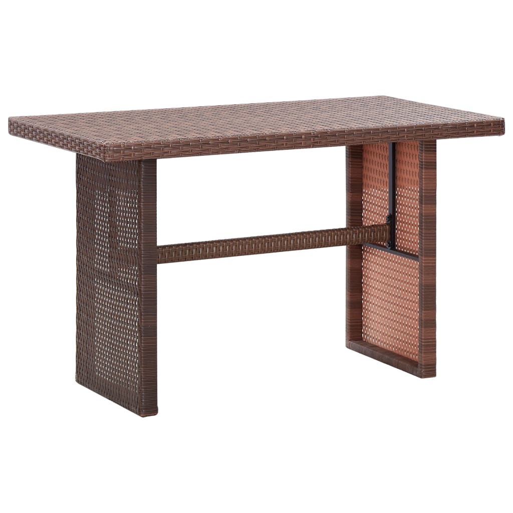 vidaXL Table de jardin Marron 110x60x74 cm Résine tressée