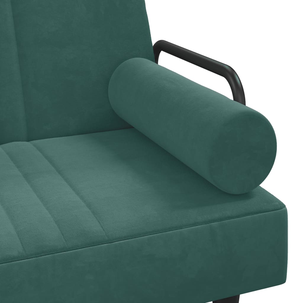 vidaXL Canapé-lit avec accoudoirs vert foncé velours