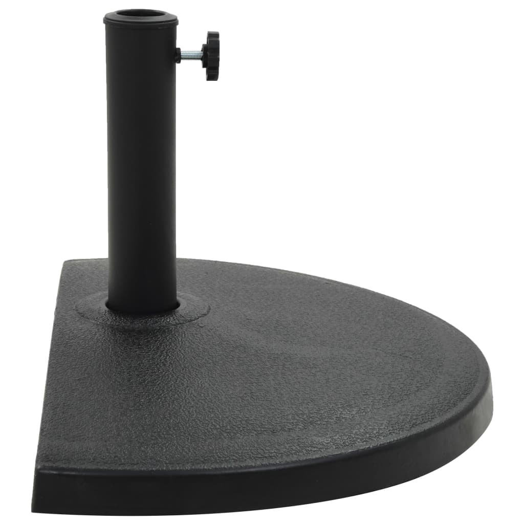 vidaXL Socle demi-rond de parasol Polyrésine 15 kg Noir