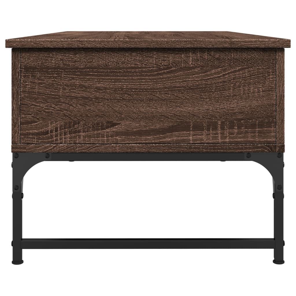 vidaXL Table basse chêne marron 100x50x40cm bois d'ingénierie et métal