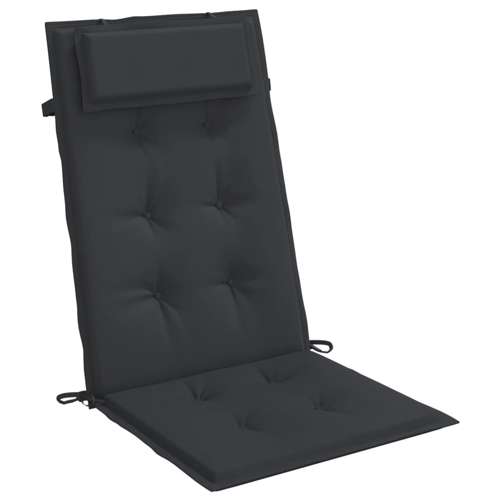 vidaXL Coussins de chaise à dossier haut lot de 2 noir tissu oxford