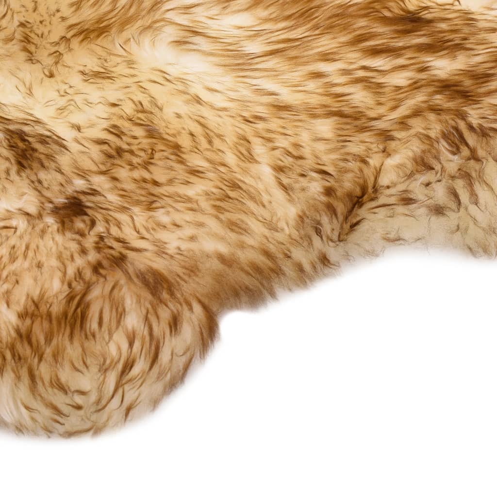 vidaXL Tapis en peau de mouton 60 x 90 cm Mélange de marron
