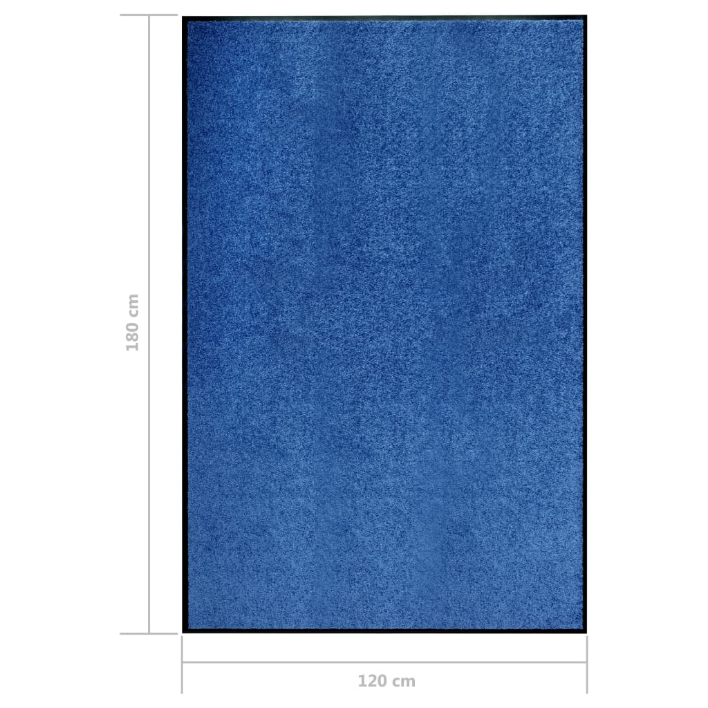 vidaXL Paillasson lavable Bleu 120x180 cm
