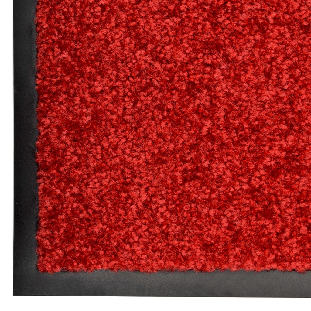 vidaXL Paillasson lavable Rouge 90x120 cm