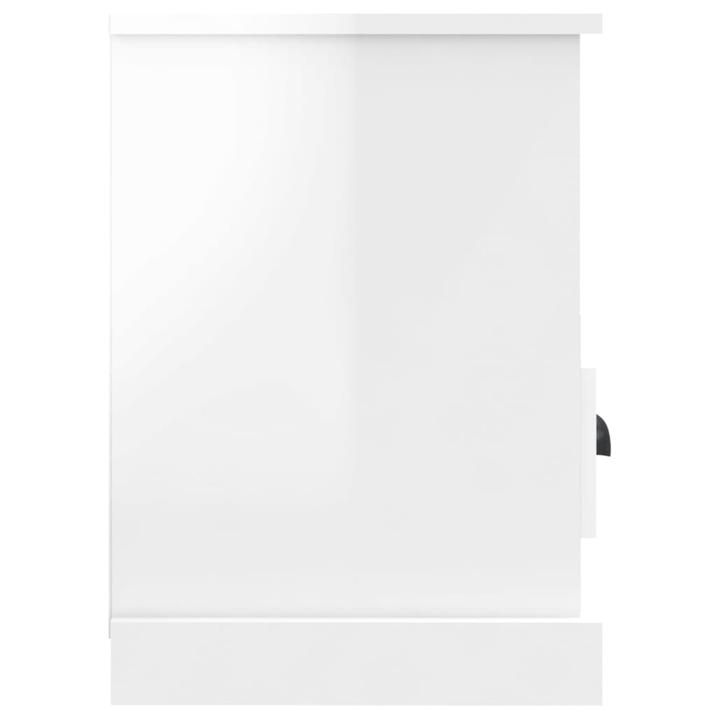 vidaXL Meuble TV blanc brillant 80x35x50 cm bois d'ingénierie