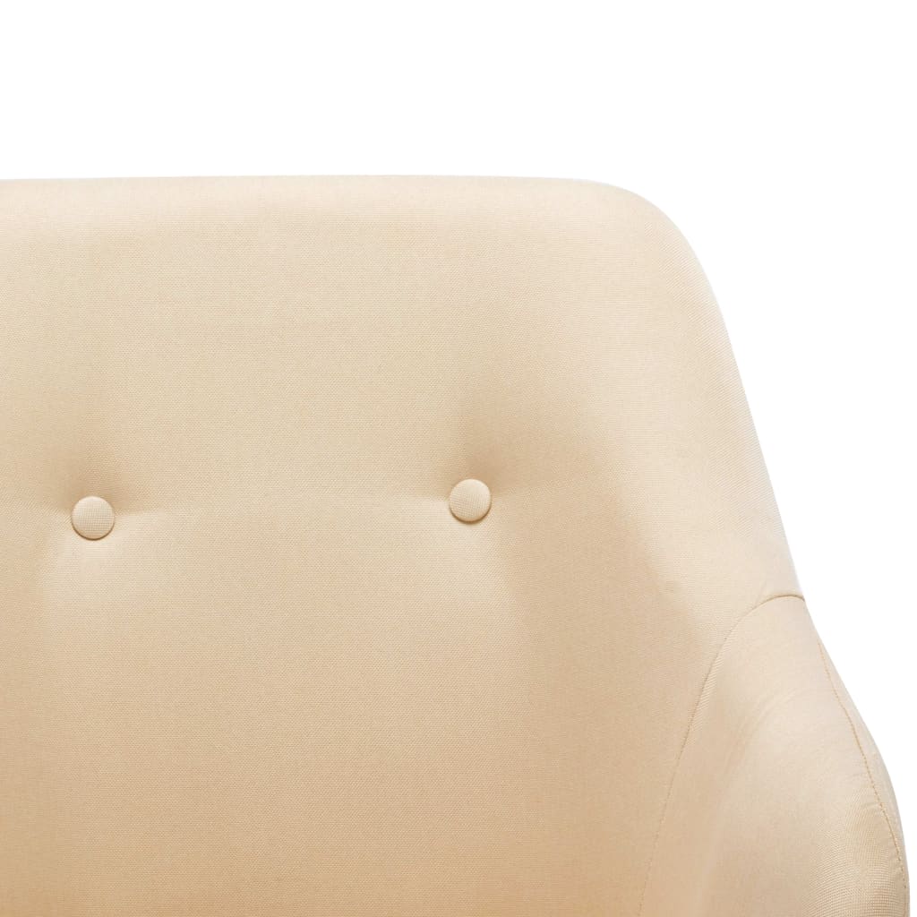 vidaXL Chaise à bascule Crème Tissu