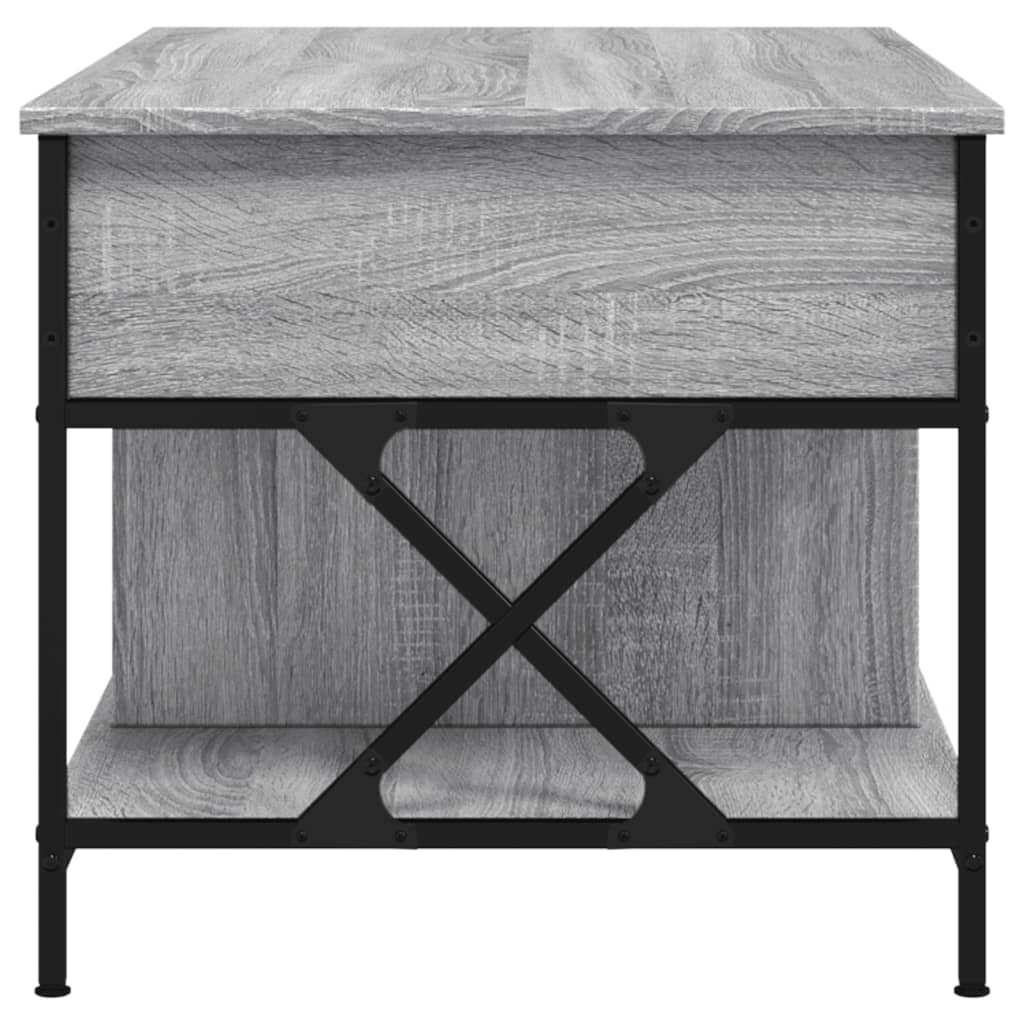 vidaXL Table basse sonoma gris 100x55x50 cm bois d'ingénierie et métal