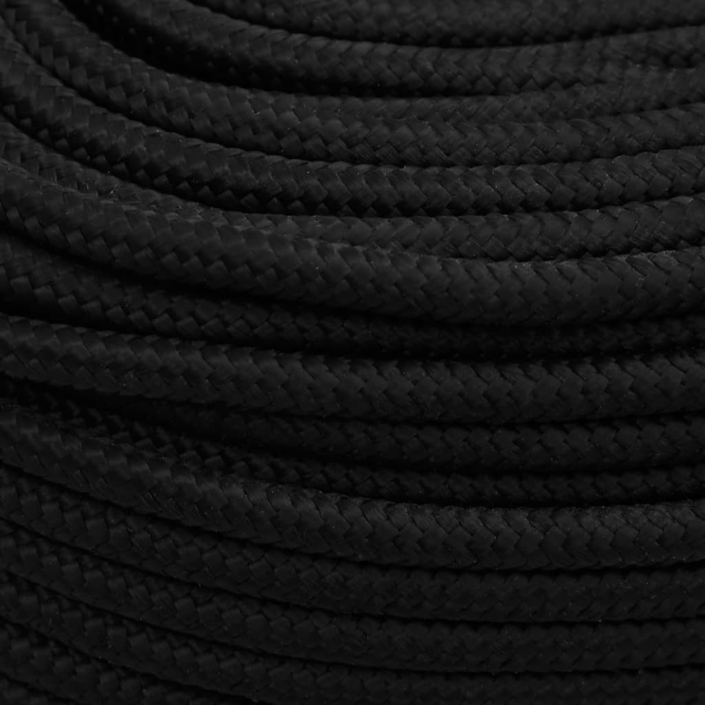 vidaXL Corde de travail Noir 8 mm 250 m Polyester