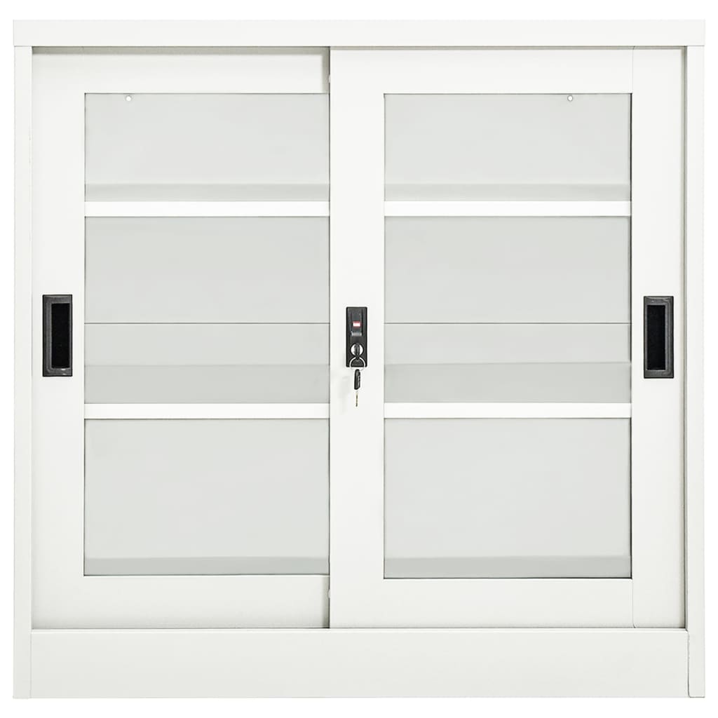 vidaXL Armoire à portes coulissantes Blanc 90x40x90 cm Acier