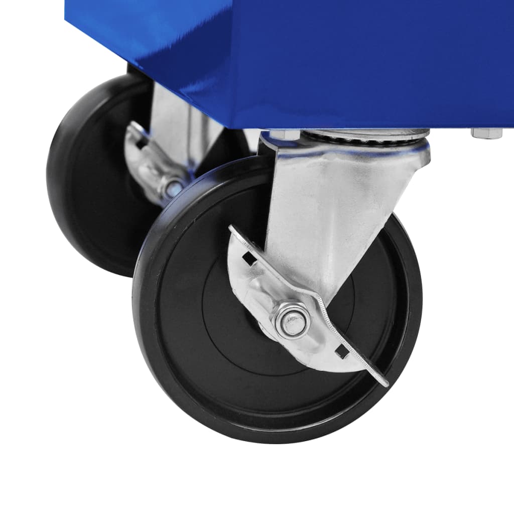 vidaXL Chariot à outils d'atelier avec 7 tiroirs Bleu