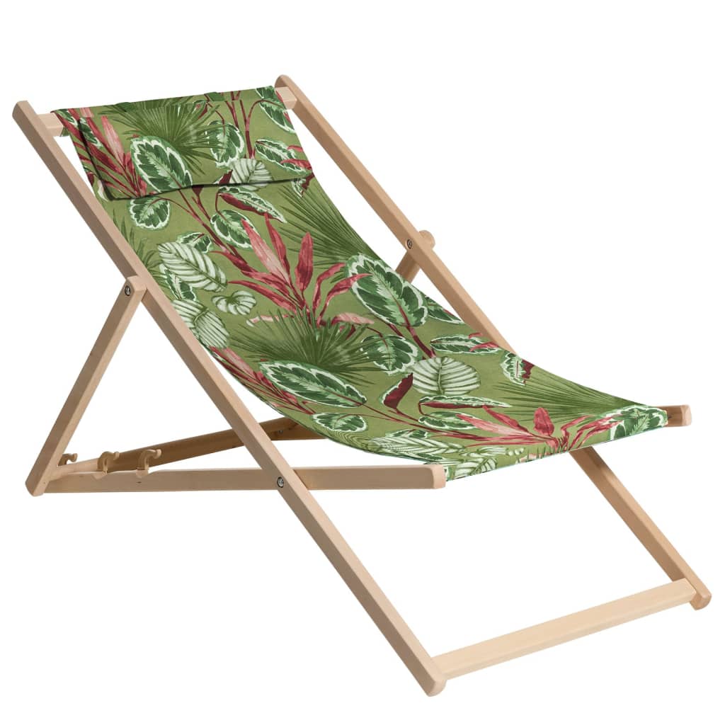 Madison Chaise de plage en bois Cala 55x90x87 cm vert