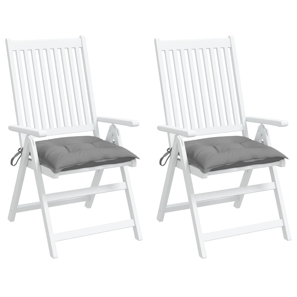 vidaXL Coussins de chaise lot de 2 gris 50x50x7 cm tissu oxford