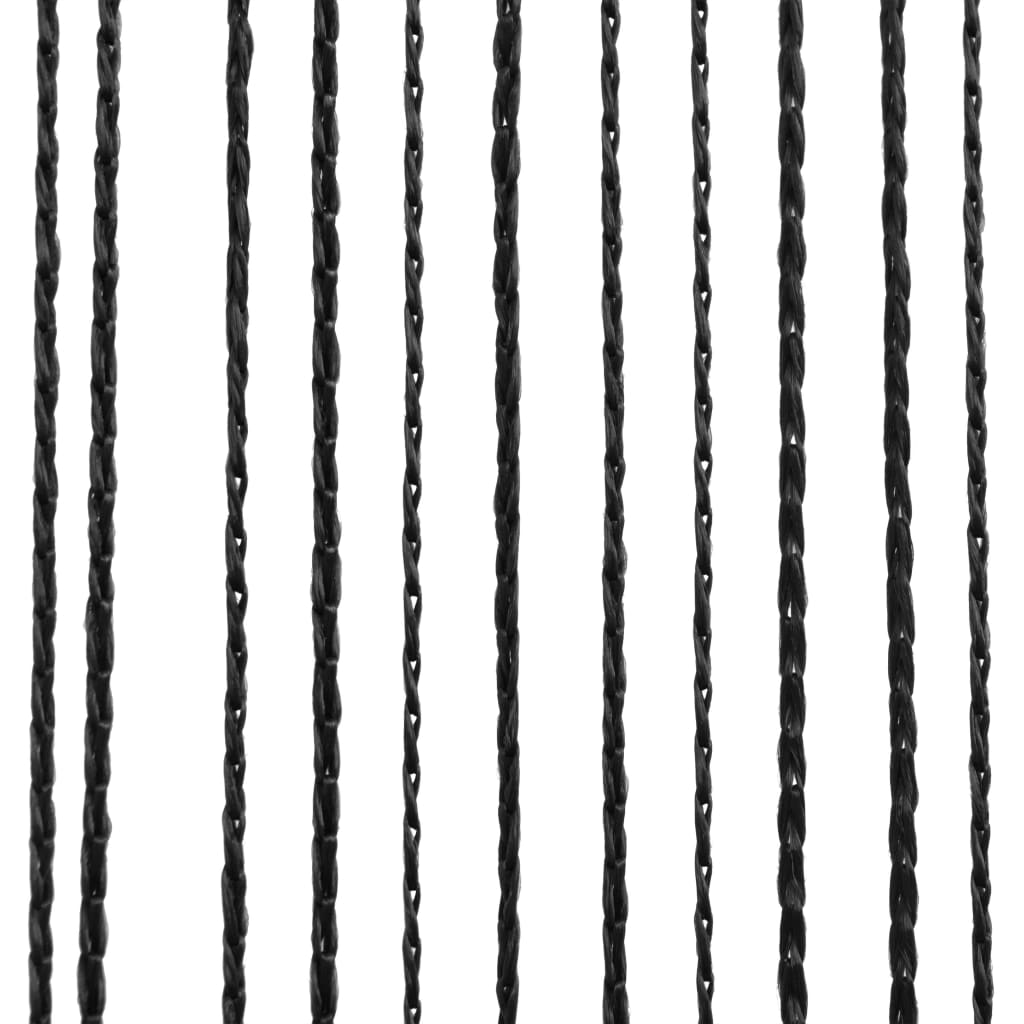 vidaXL Rideau en fils 2 pcs 100 x 250 cm Noir