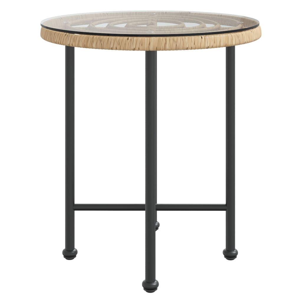 vidaXL Table de salle à manger Ø50 cm Verre trempé et acier