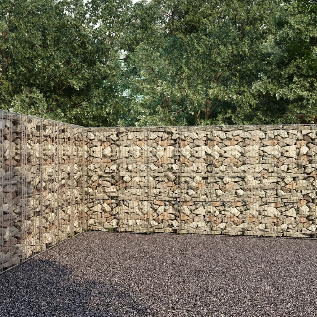 vidaXL Mur à gabion avec couvercles Acier galvanisé 600 x 30 x 200 cm