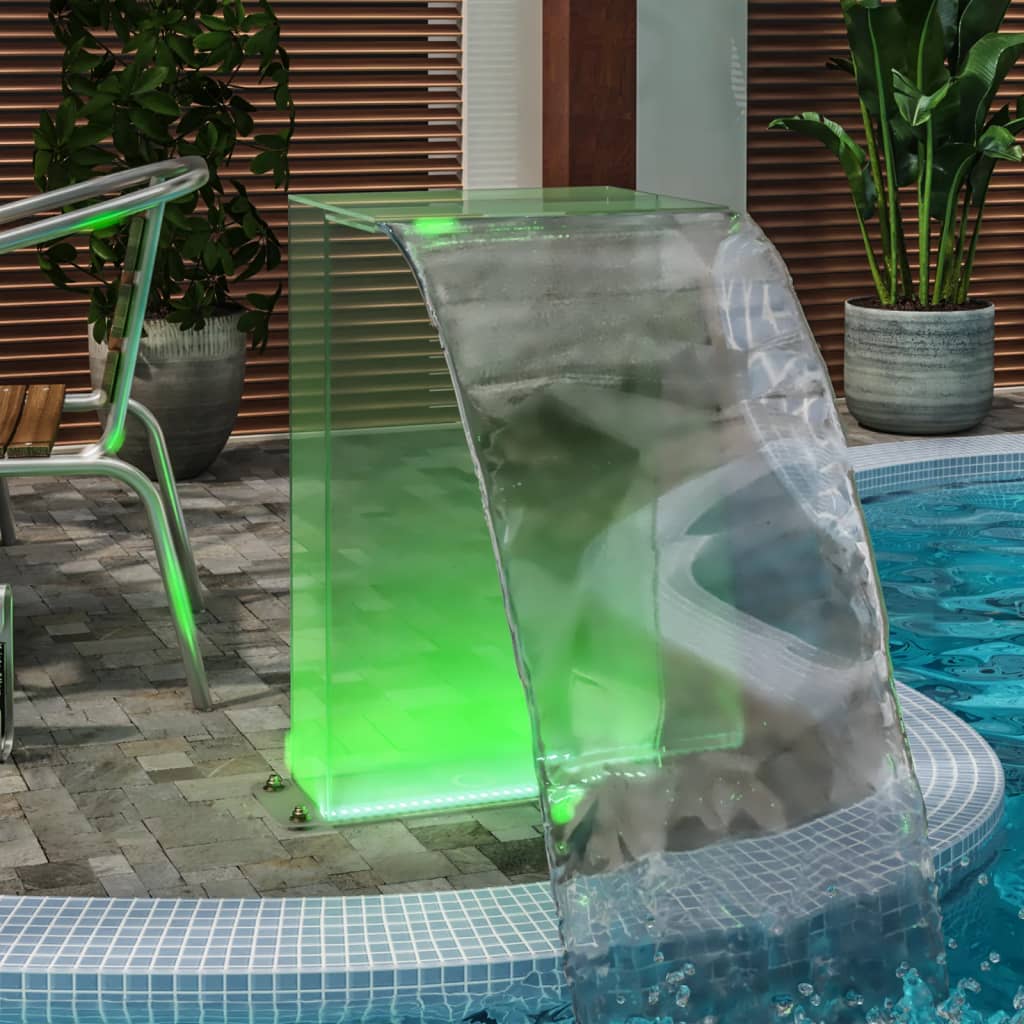 vidaXL Fontaine de piscine avec LED RVB Acrylique 51 cm