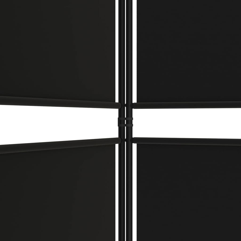 vidaXL Cloison de séparation 3 panneaux Noir 150x180 cm Tissu